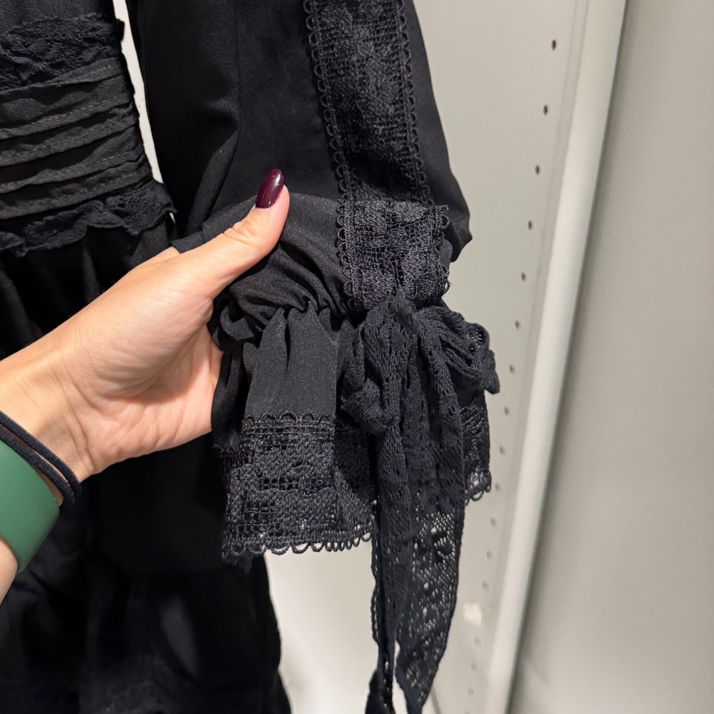 Stellah Black Lace Ruffle Dress - XS - Picture 5 of 7